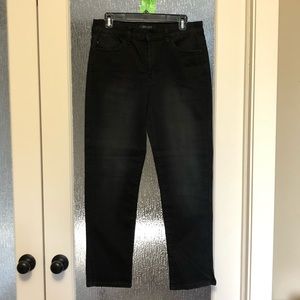 Black stretch straight fit jeans